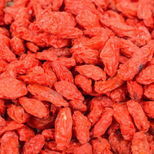 Close up dry goji berry background texture.